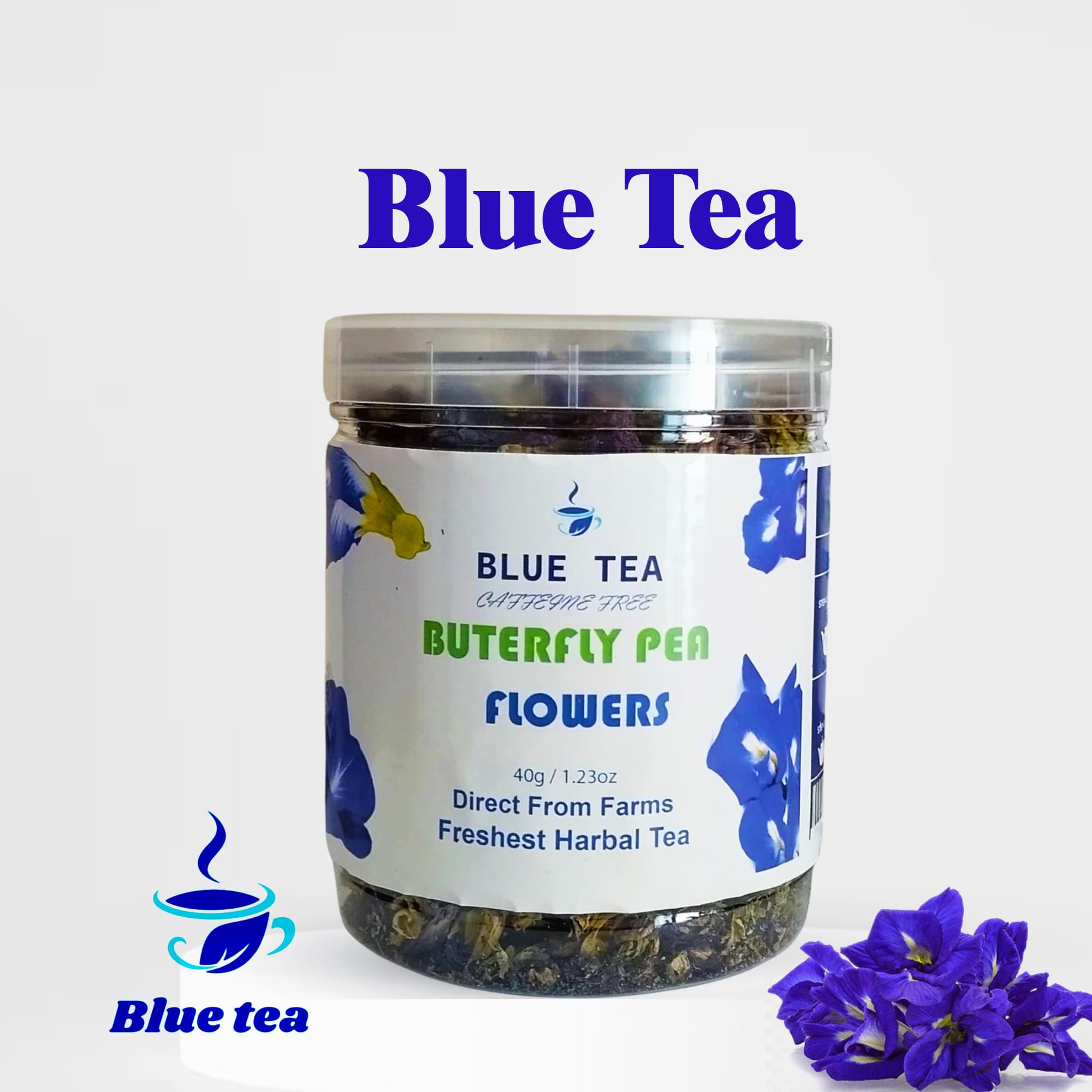 Blue Tea-Grade A Butterfly Pea Flower Tea, 100% Natural organic Tea 40Gm. (150 Cup Tea)