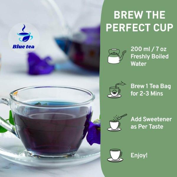 Blue Tea-Grade A Butterfly Pea Flower Tea, 100% Natural organic Tea 100Gm. (350 Cup Tea) - Image 3