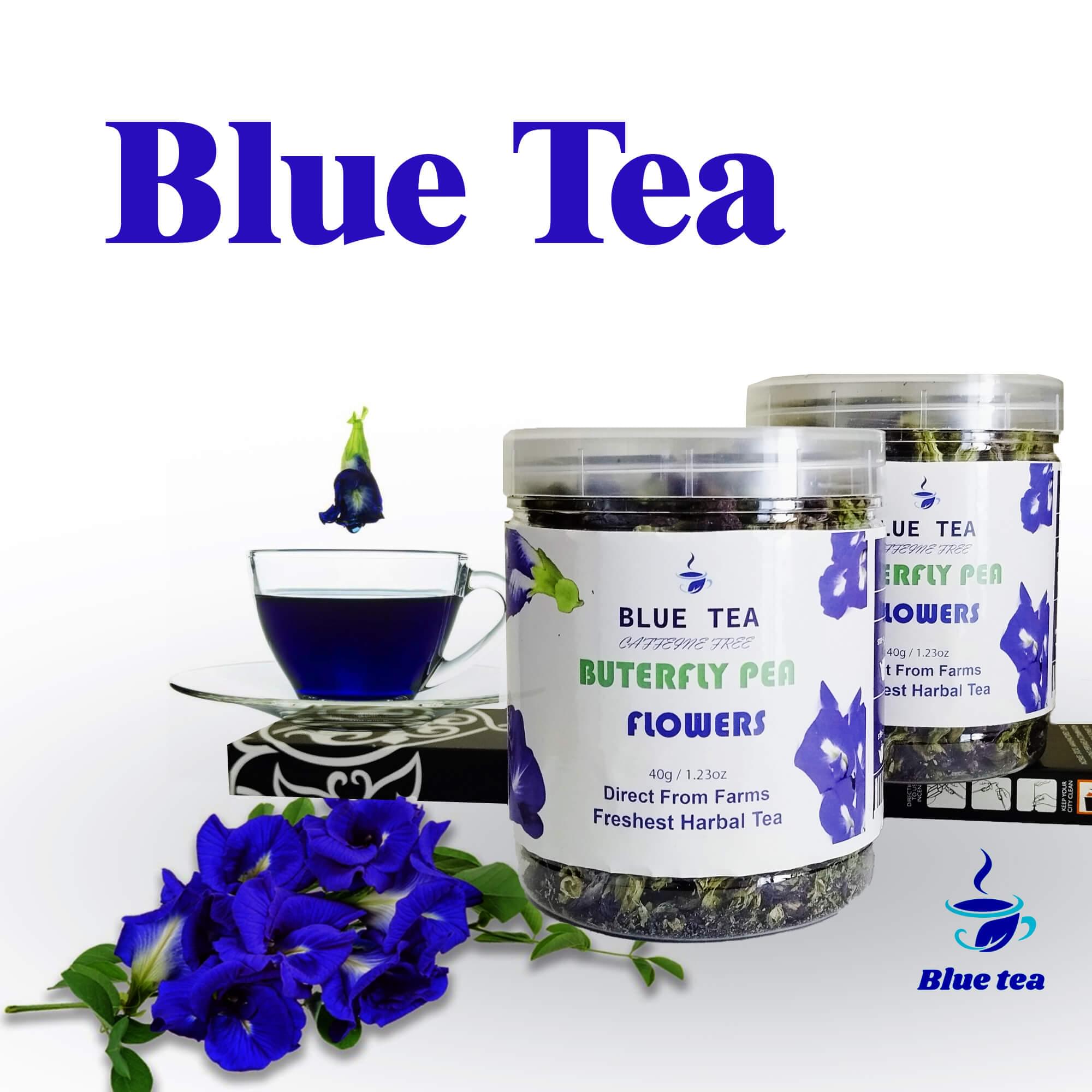 Blue Tea-Grade A Butterfly Pea Flower Tea, 100% Natural organic Tea 40Gm. (150 Cup Tea)
